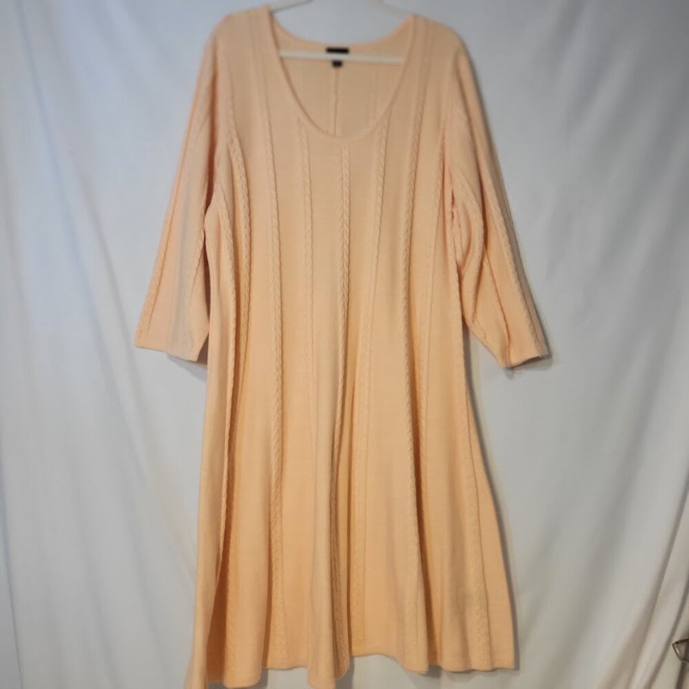 Torrid Scoop Neck Salmon Cable Knit Sweater Dress Size 4x plus NWOT Host Pick